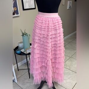 Pink ruffle skirt